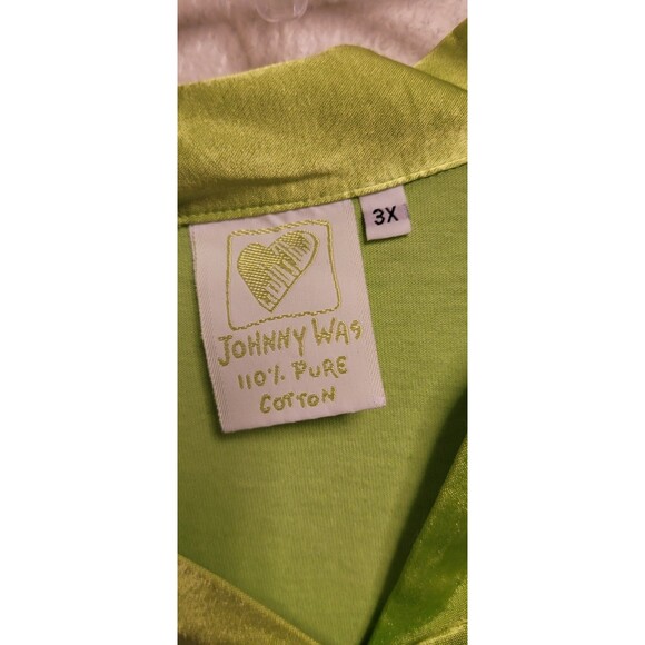 JOHNNY WAS 3x LIME GREEN short sleeve Polo Shirt - 100% cotton - Picture 3 of 5